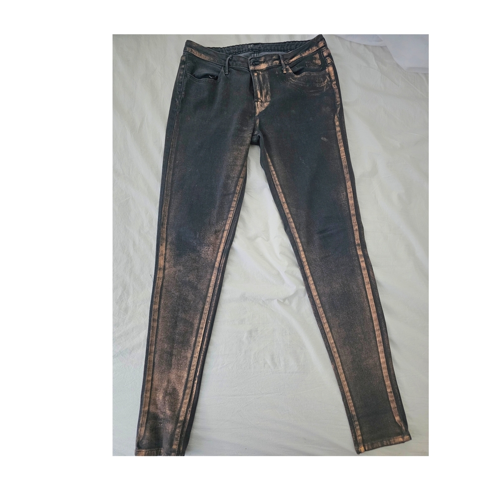 Levi's Black Copper Coated Metallic Skinny Jeans